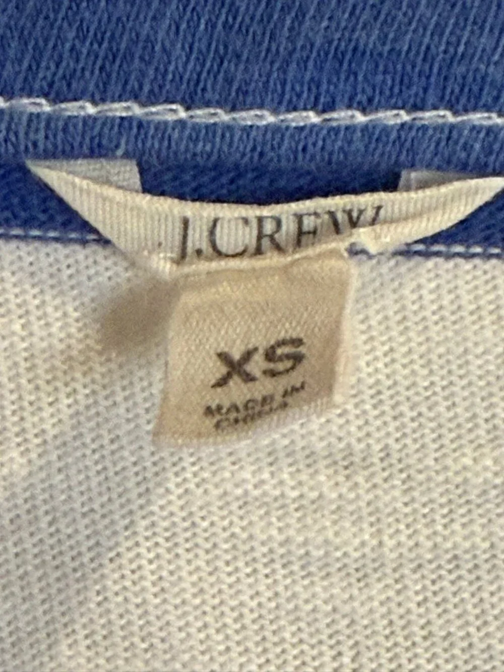 J.Crew XS Blue White Striped Cotton Shift Dress Side Zips Nautical